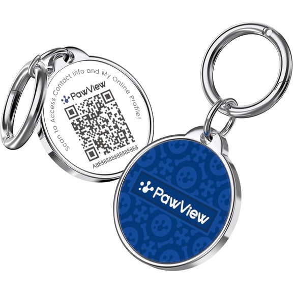 Metal Edge QR Code Pet ID Tag | Instant Scan-Based Alert & Location Notification | Updatable Profile for Dogs & Cats Collar