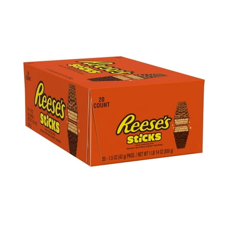 reese s sticks peanut butter milk chocolate wafer bars 1 5 oz 20