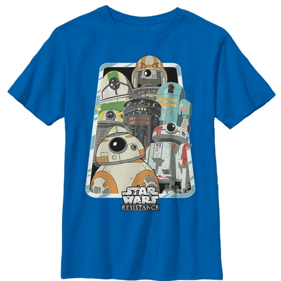 Boy's Star Wars Resistance Droid Frame Graphic Tee Royal Blue Small