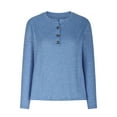 thumbnail image 5 of GigrtiJin Blouse Décontractée de Printemps pour Femmes Col Rond Manches Longues Chemises Unies Mode Pull Ample Basique, 5 of 5