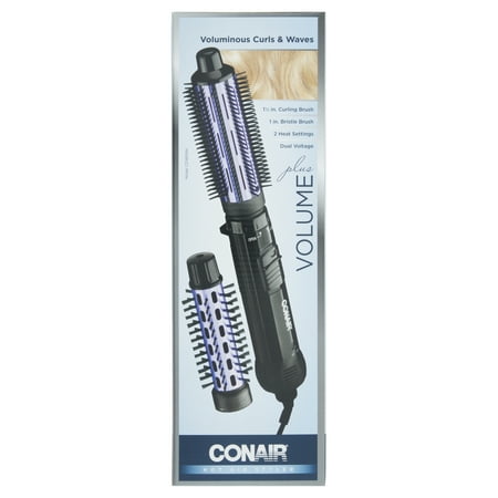 Conair 2-in-1 Hot Air Curling Combo, Includes 1.5-inch Curl Brush and 1.0-inch Aluminum Bristle Brush CD160NN