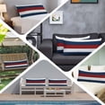 thumbnail image 5 of Red Navy Blue Stripe Body Pillow Cover, Pillowcase Protectors with Zipper, Breathable Decorative Throw Pillow Case Cover, Retro Farmhouse Striped Vintage Pillow Shams for Couch Sofa 20x54Inch, 5 of 8