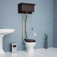thumbnail image 2 of Renovators Supply High Tank Pull Chain Toilet w/Dark Oak Wooden Flat High Tank 59" to 74" Adjustable Height Brass Z Pipe and Elongated Toilet Bowl, 2 of 10