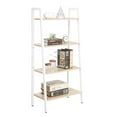 thumbnail image 4 of JJS Industrial 4-Tier Bookshelf, Freestanding Rustic Display Bookcase Storage Rack Shelf Plant Stand for Living Room Home Office, Oak/White, 4 of 7