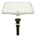 thumbnail image 1 of 20.75-in. W CSA Rectangle Bathroom Undermount Sink Set In Biscuit - Oil Rubbed Bronze Hardware - Overflow Drain Incl. AI-24899, 1 of 7