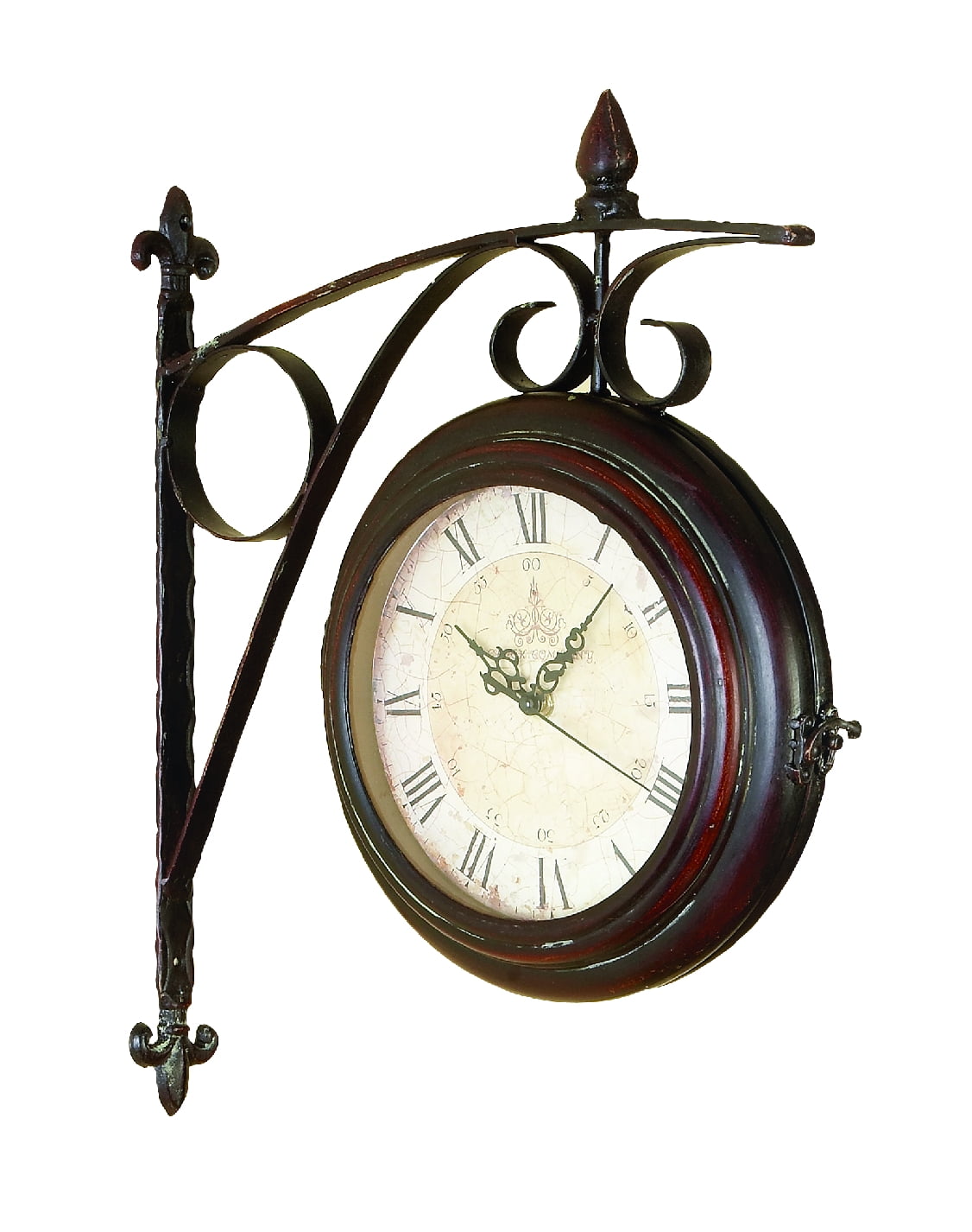 Mtl Wall 2 Side Clock 15Inch W, 20Inch H