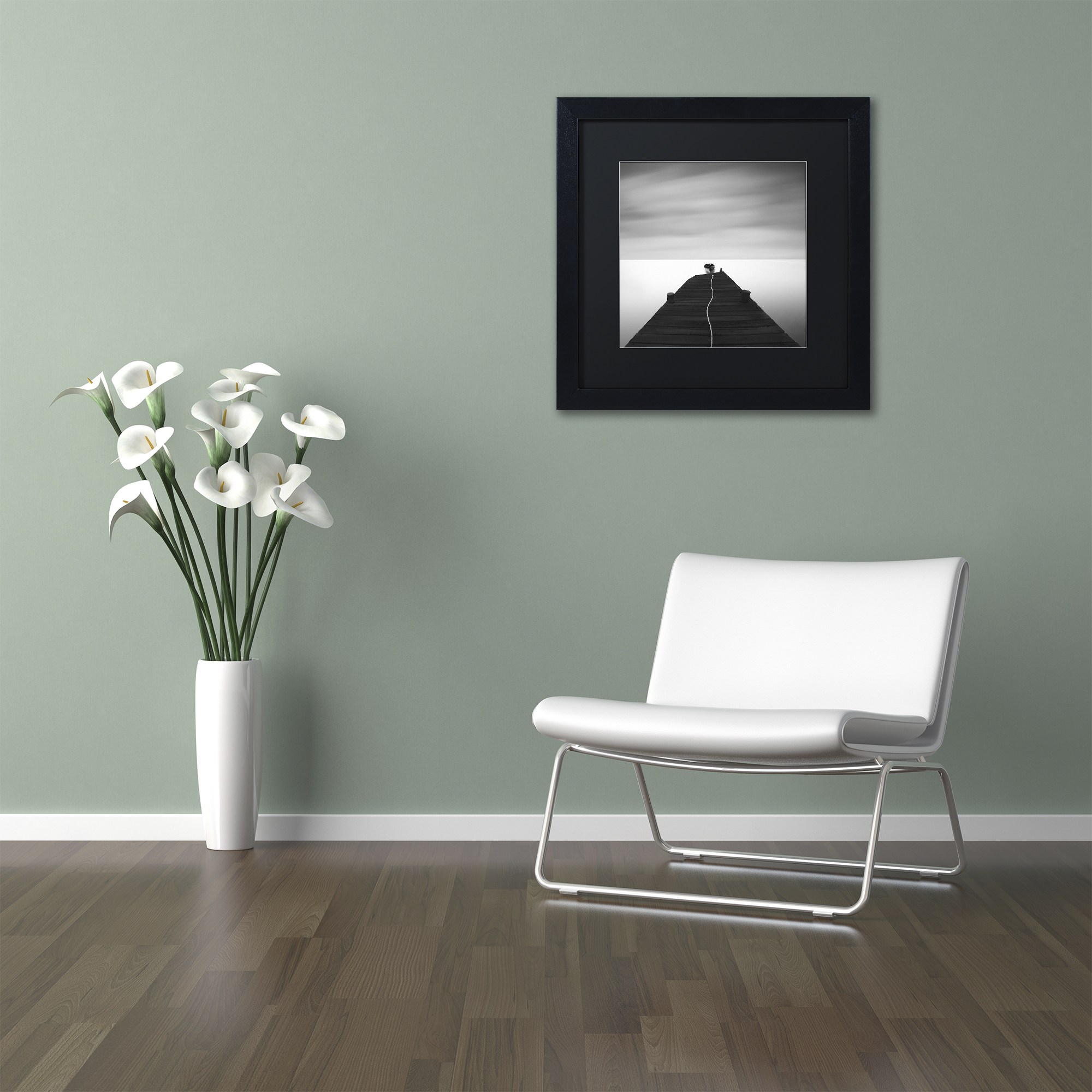 Trademark Fine Art "Free" Canvas Art by Moises Levy Black Matte, Black Frame