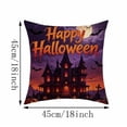 thumbnail image 3 of Sahpxhe Halloween Castle Pillow Covers,18x18in Spooky Bat Pattern Decorative Sofa Cushion Pillow Cases with Hidden Zipper for Halloween Decoration,Living Room Sofa Yellow, 3 of 5