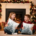 thumbnail image 3 of Christmas Tree Pillow Covers 18x18 Inch Set of 2 Blue Christmas Rustic Decorative Throw Pillows Covers for Couch Sofa Winter Holiday Decor, 3 of 6
