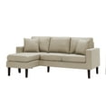 thumbnail image 6 of uhomepro Convertible Sectional Sofa Couch, 72"W L-Shaped Couch with Modern Polyester Fabric for Small Space, High-End Living Room Furniture Couch Sofa Set, Comfortable Fabric Sofa, Beige, Q16789, 6 of 11