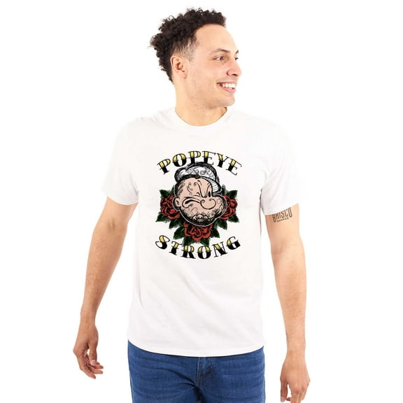 Popeye the Sailor Man Strong Tattoo Men's Graphic T Shirt Tees Brisco Brands S