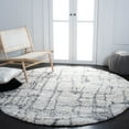 thumbnail image 3 of SAFAVIEH Fontana Daphne Block Shag Area Rug, Ivory/Grey, 5'3" x 5'3" Round, 3 of 9