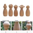 thumbnail image 5 of Pegwooden People Wood Dolls Figures Toys Kids Unpainted Figurines Bodiesdecorative Craft Blank Painted Unfinished, 5 of 6