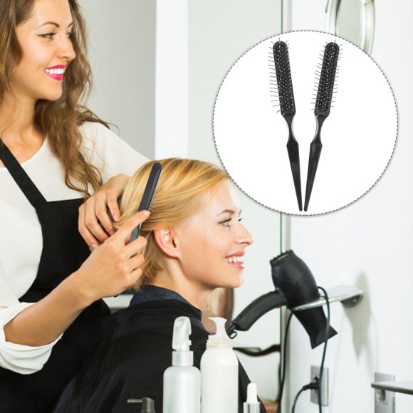IDEANATEGRATE 2Ud Peine De Airbag Negro Para Masaje Y Peinado Con Suaves Y Mango Para