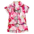 thumbnail image 1 of Ensemble de Pyjama pour Filles Manches Courtes Imprimé Boutons Hauts Ensemble Classique Vêtements de Détente Mignons Pyjamas pour Filles Garçons Filles Mode, 1 of 3