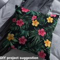 thumbnail image 2 of Homewish Pink Yellow Floral Fabric by the Yard 1 Yard,Green Monstera Plam Home Decor Fabric by the Yard,Tropical Botanical Sewing Fabric For Girls Kids,Microfiber Bedroom Decor, 2 of 6
