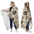 thumbnail image 2 of Wearable Blanket,Paw Print Hooded Wearable Flannel Blanket for Adults & Teens,Winter Poncho Shawl Wrap Cape Cozy Anti-Pill,50"x60", 2 of 5