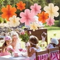 thumbnail image 4 of FWSA WRAPS Paper Flower Birthday Decoration, Paper Fans Party Decoration, Flower Wall Decor Set Of 9 (Pink, Yellow, Rose Pink), 4 of 6