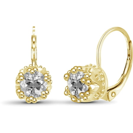 JewelersClub 1 1/4 Carat T.G.W. White Topaz 14kt Gold Over Silver Drop Earrings