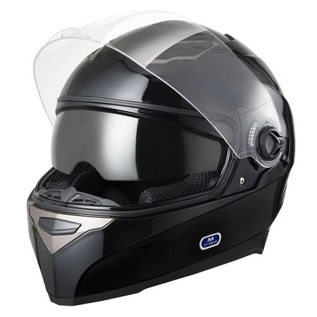 Yescom DOT Full Face Motorcycle Helmet Dual Visors Sun Shield Lightweight ABS Air Vent Motorbike Touring (Best Helmet With Sun Visor)