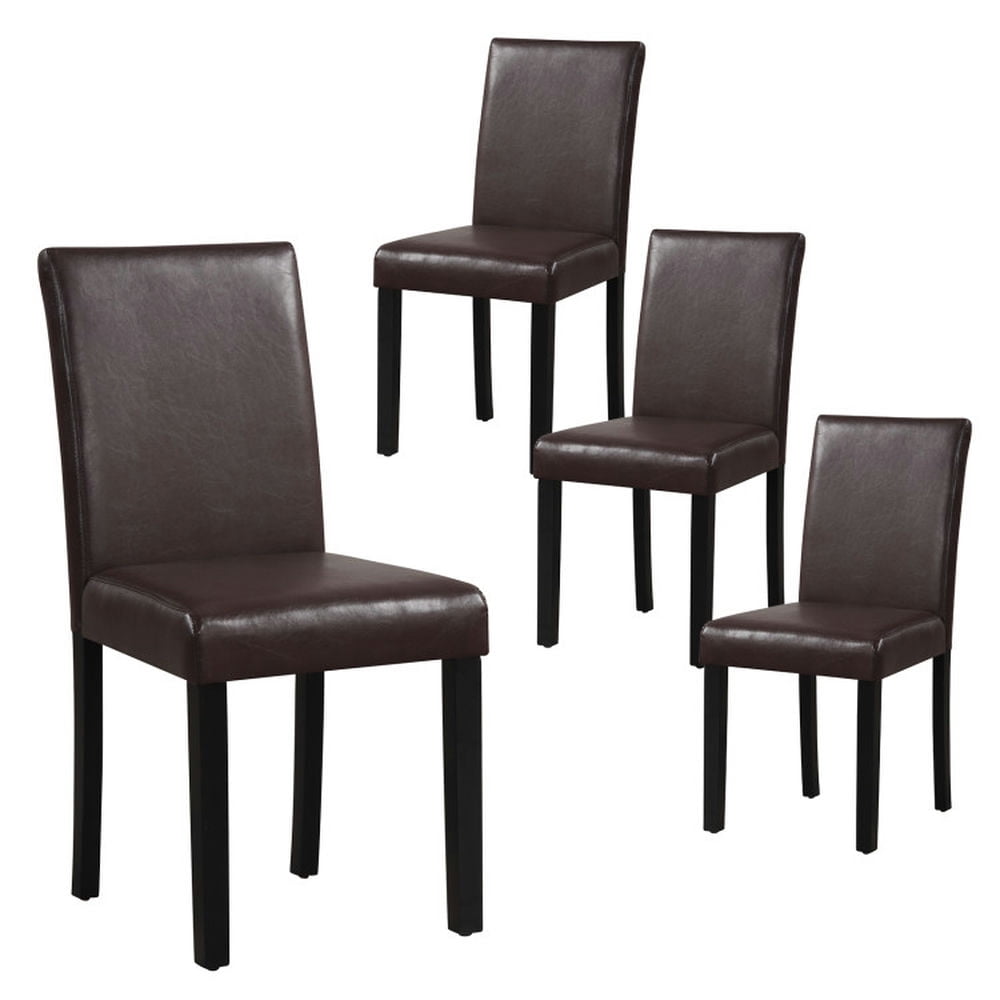 Demi Bonn Set of 4 Dining Chair Upholstered Kitchen Chairs with Wood Frame for Dining Room Living Room, Brown