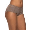 thumbnail image 2 of Paramour by Felina | Stripe Delight Hipster | Panty | Lace | Mid RIse (Mink, X-Large), 2 of 4