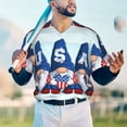 thumbnail image 6 of Balery Cute Gnomes in USA Baseball Jersey for Men Casual Button Down Shirts Short Sleeve Active Team Sports Uniform-Small, 6 of 9