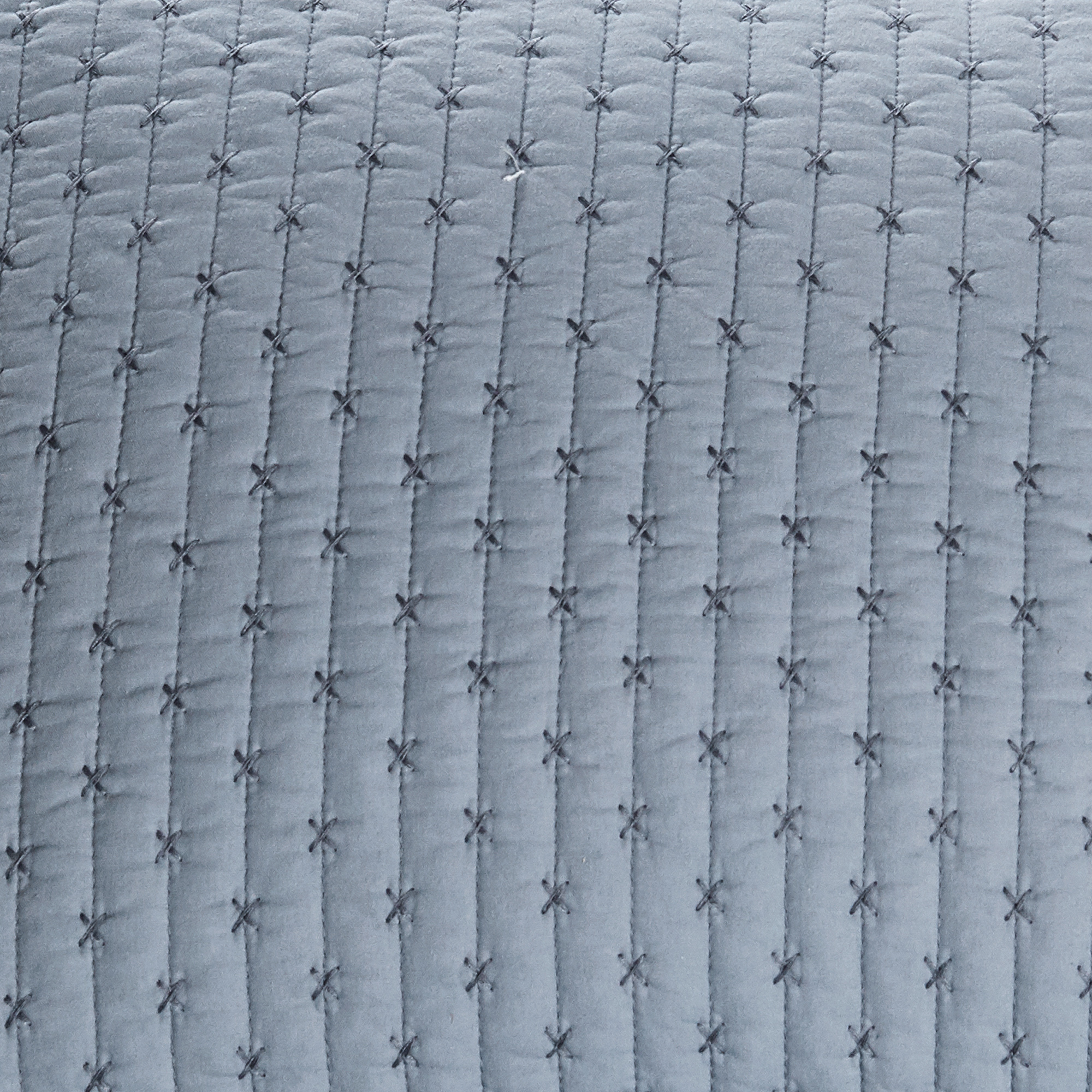 Levtex Home - Cross Stitch Chambray Quilt Set - King Quilt + Two King Pillow Shams - Cross Stitched Pattern - Quilt Size (106x92in.) and Pillow Sham Size (36x20in. ) - Reversible - Cotton Fabric