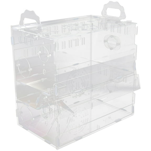 LOLIPPYY 1Pc Acrylic Hamster Cage Small Animal Villa Cage with Breathable Design for Small Pets