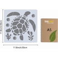 thumbnail image 2 of Plantilla de tortuga marina de 30 x 30 cm, plantillas de animales marinos, burbujas de algas, plantillas reutilizables, plantillas de plástico para dibujar y pintar., 2 of 9