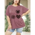 thumbnail image 3 of XCHQRTI Womens Daisy Tshirt Graphic Plus Size Casual Shirt Oversized Short Sleeve Summer Flower Tops, 3 of 8