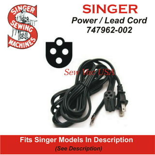 Pkpower 6ft AC Power Cord for Singer Sewing Machine 7463 7464 7466 7467 7469d 7470, Size: 7470 in, Black