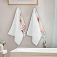 thumbnail image 3 of Dreamtimes Pink Pumpkin Leaves Hand Towels 2 PCS, Ultra Soft and Highly Absorbent, Watercolor Fall Harvest Decorative Fingertip Towel for Home, Bathroom, Kitchen, 28.3"x14.4", 3 of 5