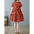 thumbnail image 2 of Women Short Sleeved Mini Dress with Pockets Printed Vintage A-Line, 2 of 8