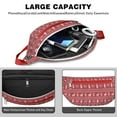 thumbnail image 4 of Fanny Pack Red Christmas Knitted Pattern Waist Pack Bag,Running Cross Bag,Waterproof Large Fanny Packs for Women Men for Travel Running Hiking Cycling, 4 of 6