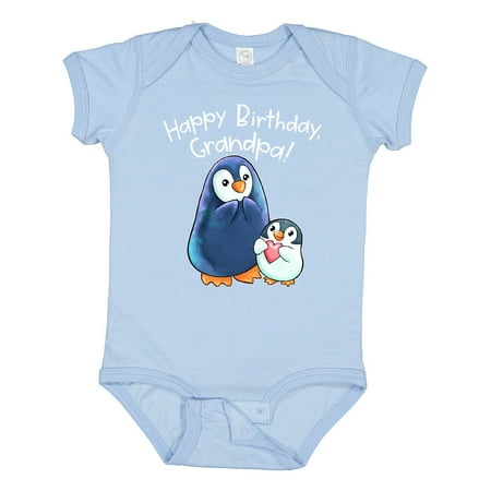 

Inktastic Happy Birthday Grandpa!- Cute Penguins Boys or Girls Baby Bodysuit