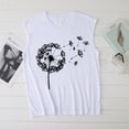 thumbnail image 3 of Pompotops Mode Femme Été Imprimé Lettre Col Rond Sans Manches T-shirt Décontracté, 3 of 4
