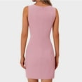 thumbnail image 6 of bbyeadc Pink Business Dresses for Women Elegant Boat Neck Loose Fit Teacher Dresses Sleeveless Button Back Zipper Professional Dress Women Spring Solid Color Soft Clothing, Pink M, 6 of 8