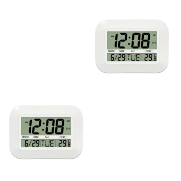Naiovety Reloj de pared digital para alarma y calendario Alarmas duales/posposición Pantalla fácil de leer de respaldo Tipo 1 Tipo 1 2Conjunto