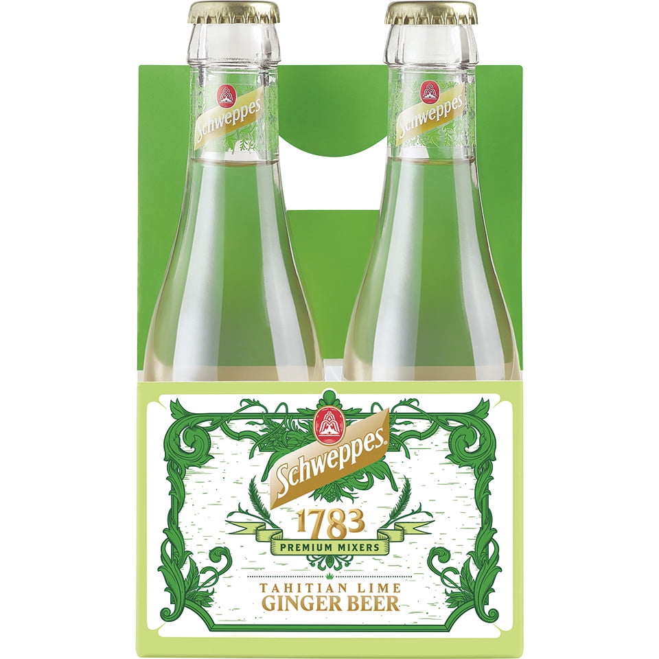 Schweppes 1783 Tahitian Lime Ginger Beer, 6.32 fluid ounce glass
