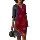 thumbnail image 1 of WILLBEST Vestidos Verano para Mujer Vestido Retro de Manga Tres Cuartos con Cuello En V Pequeño de Lino para Mujer Grande, 1 of 3