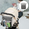 thumbnail image 1 of UPOUART Pram Organiser Bag Stroller Storage Bag Grey Linen 1Set, 1 of 8
