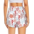 thumbnail image 3 of Picia Tropical Corals Seahorse Pattern Women's 2 in 1 Athletic Running Shorts High Waisted Workout Casual Gym Sweat Shorts with Comfy Liner Zipper Pockets-Large, 3 of 9