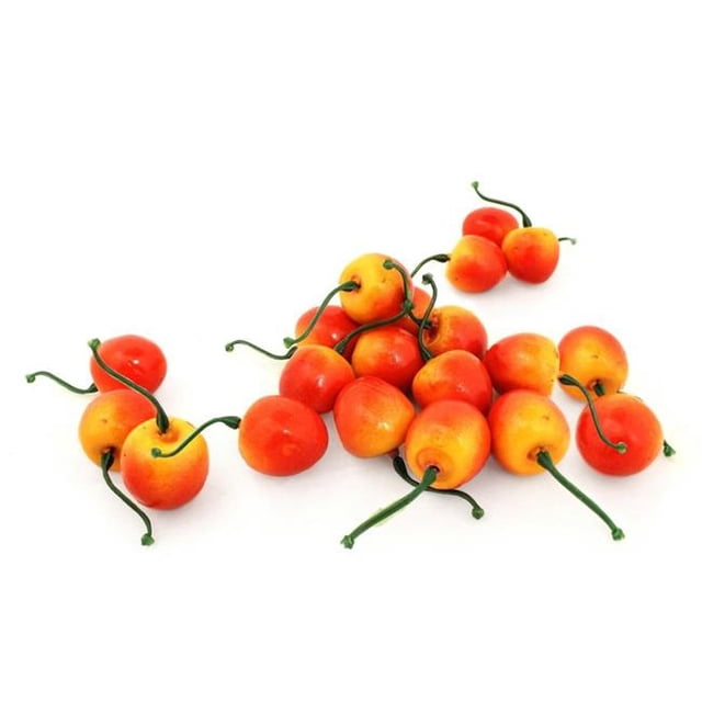 ALEKO Decorative Realistic Artificial Fruits Package of 20 Yellow Cherries