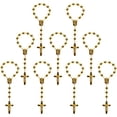 thumbnail image 2 of XINHUIDALSQ 50 Baptism Rosary Acrylic Rosary Mini Rosary Suitable for the First Holy Communion Baptism Party Gift Suitable for Recuerditos De Bautismo Christening Favors Decenarios Finger Rosary(Gold), 2 of 4