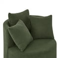 thumbnail image 5 of Swivel Barrel Chair, Modern Teddy Upholstered Accent Armchair with Button Tufted and 3 Pillows, Comfy Leisure Lounge Chair Club Chair with Movable Wheels for Living Room, Lounge, Hotel, Green, 5 of 7