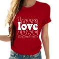 thumbnail image 4 of Erwazi Valentines Shirts for Women Short Sleeve T-Shirts Love Heart Cute Graphic Valentines Day Tops Crew Neck Holiday Tees Red, 4 of 7