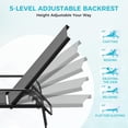 thumbnail image 4 of Outdoor Lounge Chair Set of 2 – Adjustable Patio Reclining Chaise with Textilene Fabric & 5-Position Backrest, Grey for Patio, Garden, Poolside & Balcony, 4 of 6