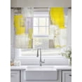 thumbnail image 5 of Yellow Grey Abstract Sheer Curtains 45 Inches Long 2 Panels Modern Graffiti Light Filtering Semi Sheer Window Curtains Drapes for Bedroom Living Room 52"x45", 5 of 7