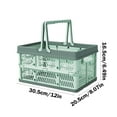 thumbnail image 3 of Foqnuq Portable Folding Picnic Basket Shopping Tote Storage Container - Stackable Plastic Basket for Outdoor Use, Snacks, Groceries, & Sundries Storage, 3 of 6